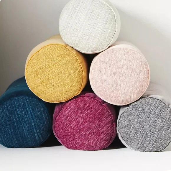 Anthropologie Velvet Trova Bolster Pillow - deep turquoise blue - Picture 8 of 12